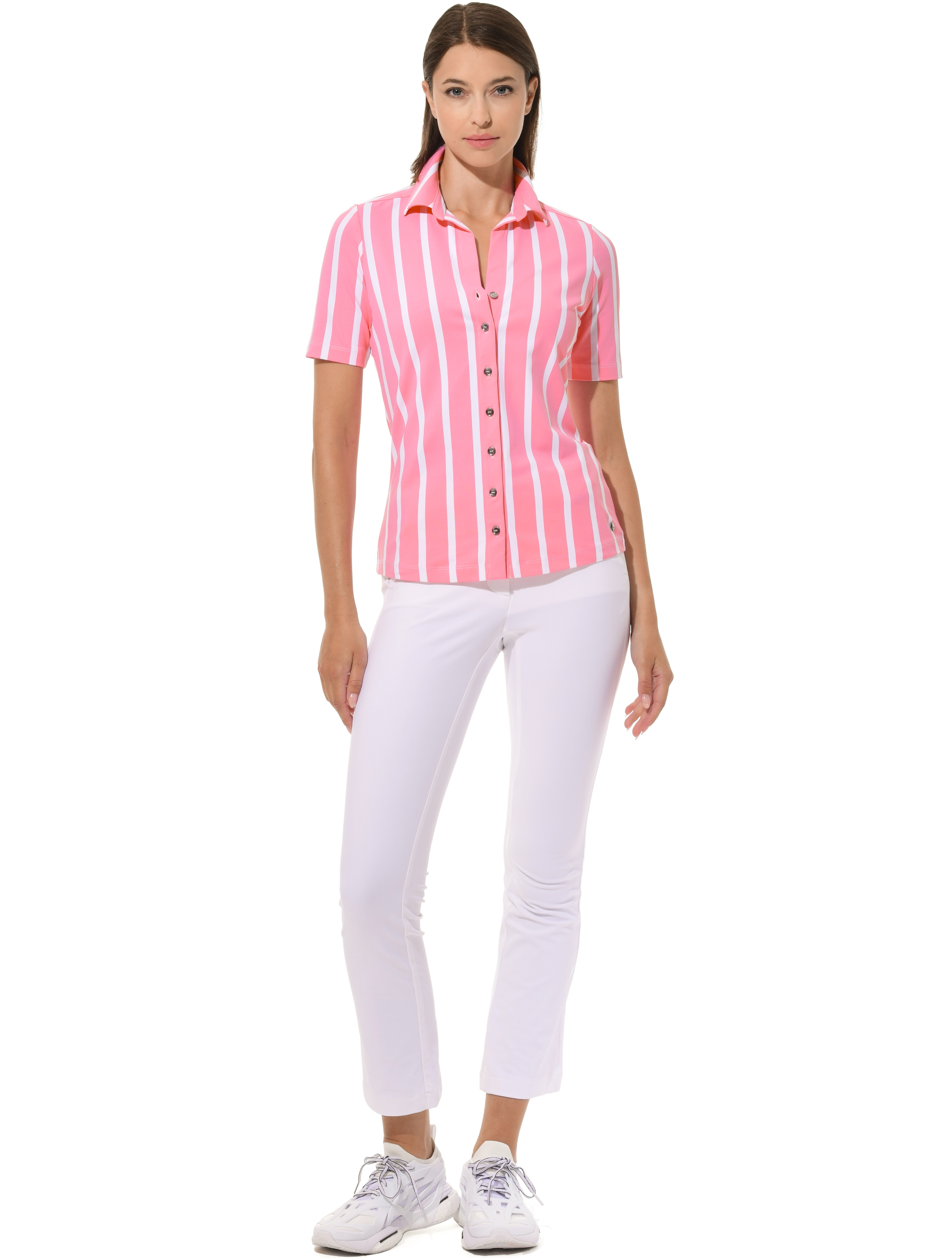 Cannes Print Golf Poloshirt rose