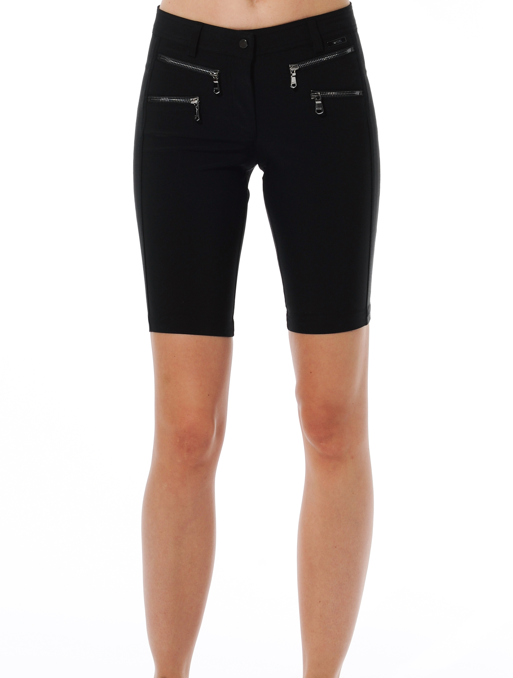 4way Stretch Double Zip Shorts black