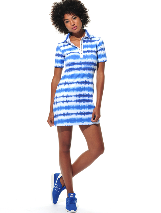 Meryl print polo dress blue 