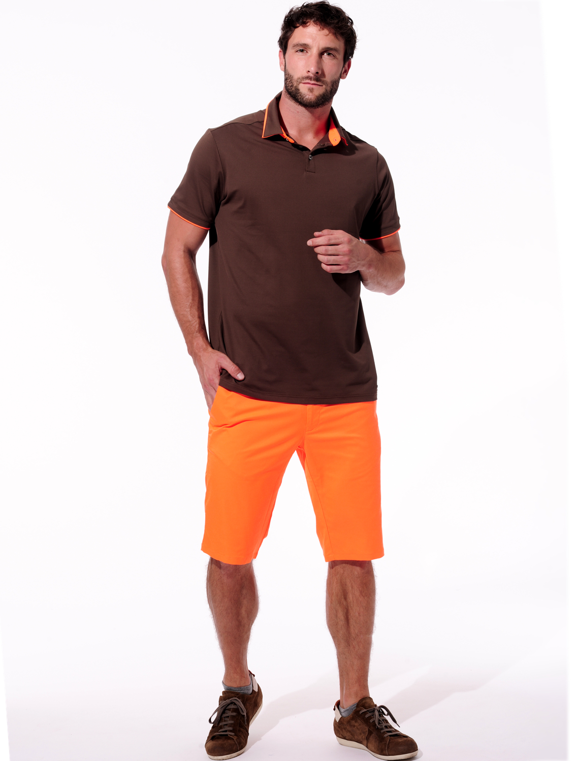 stretch shorts neon orange 