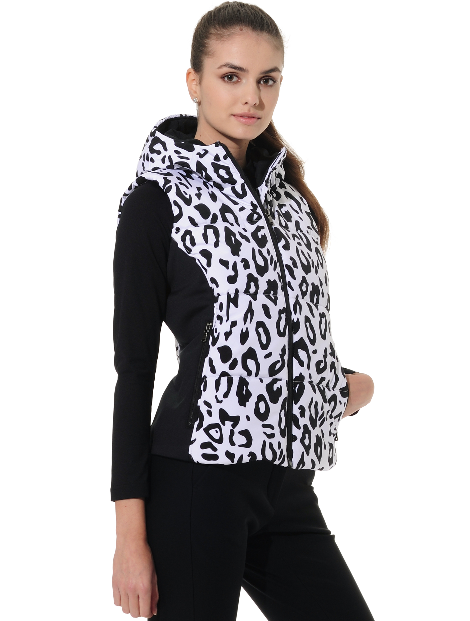 Power Stretch Print Weste black/white