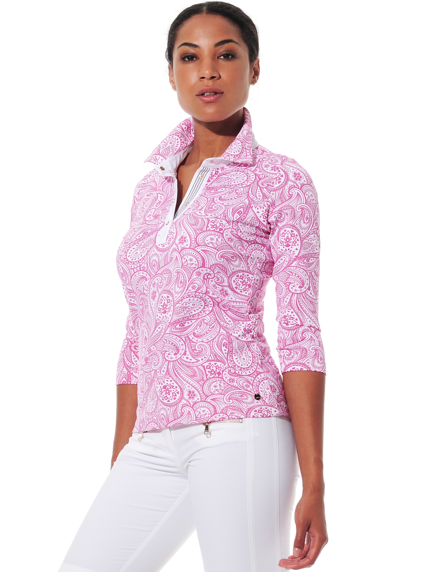 Paisley Print Polo flamingo