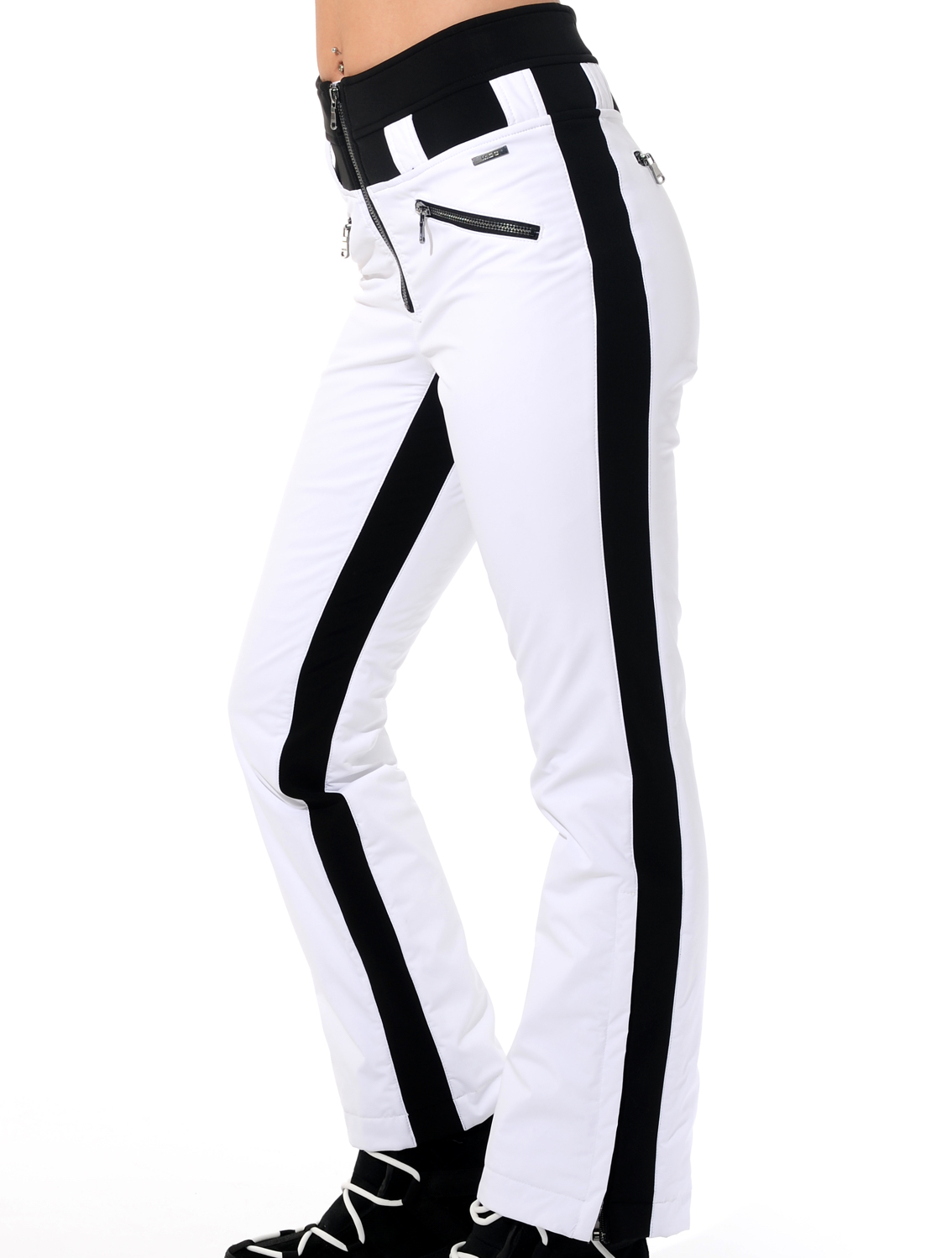 Stretch Skihose white/black