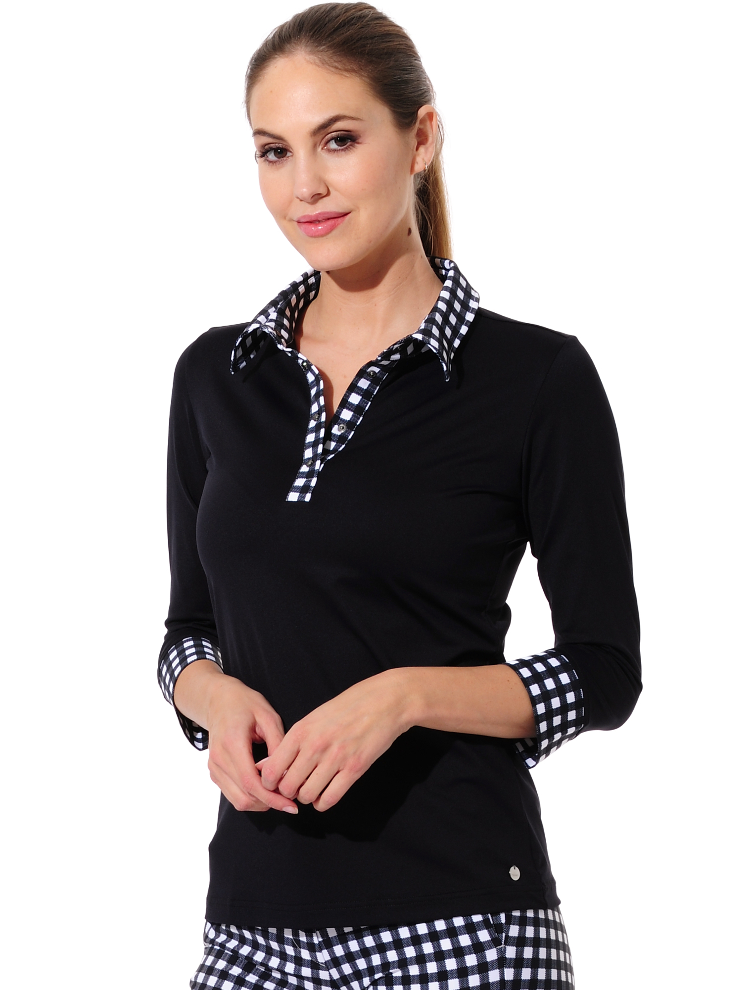 Jersey golf polo shirt black/Squares black