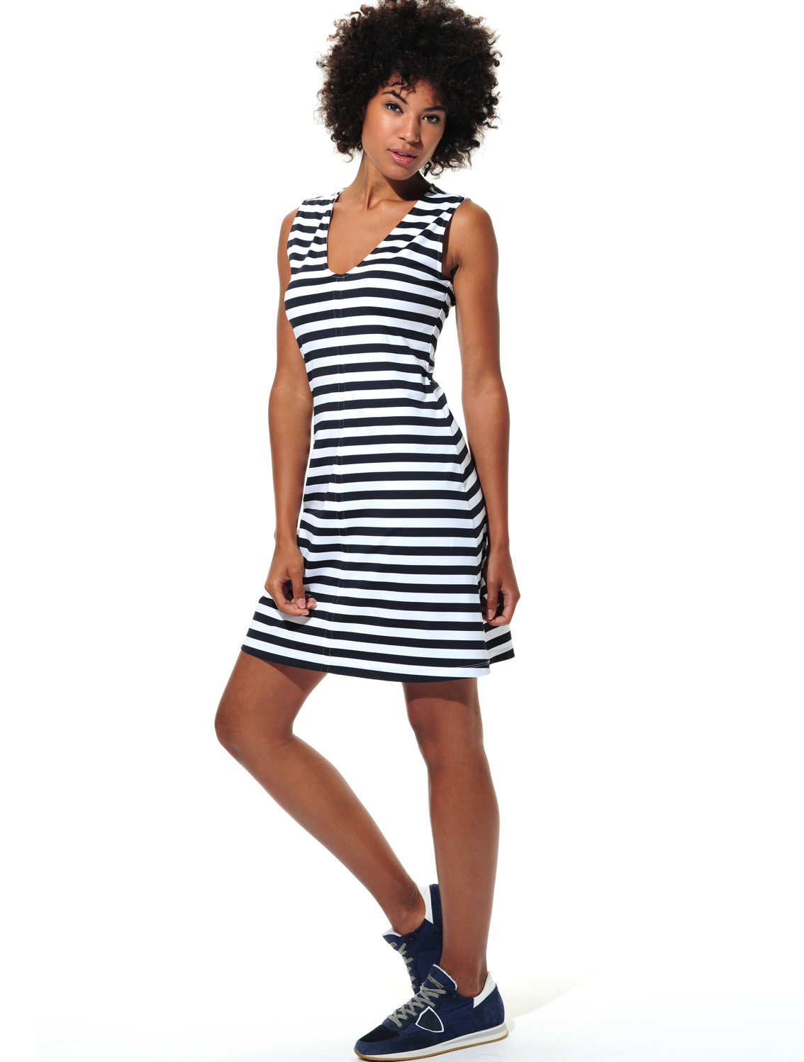 Stripe Kleid night blue