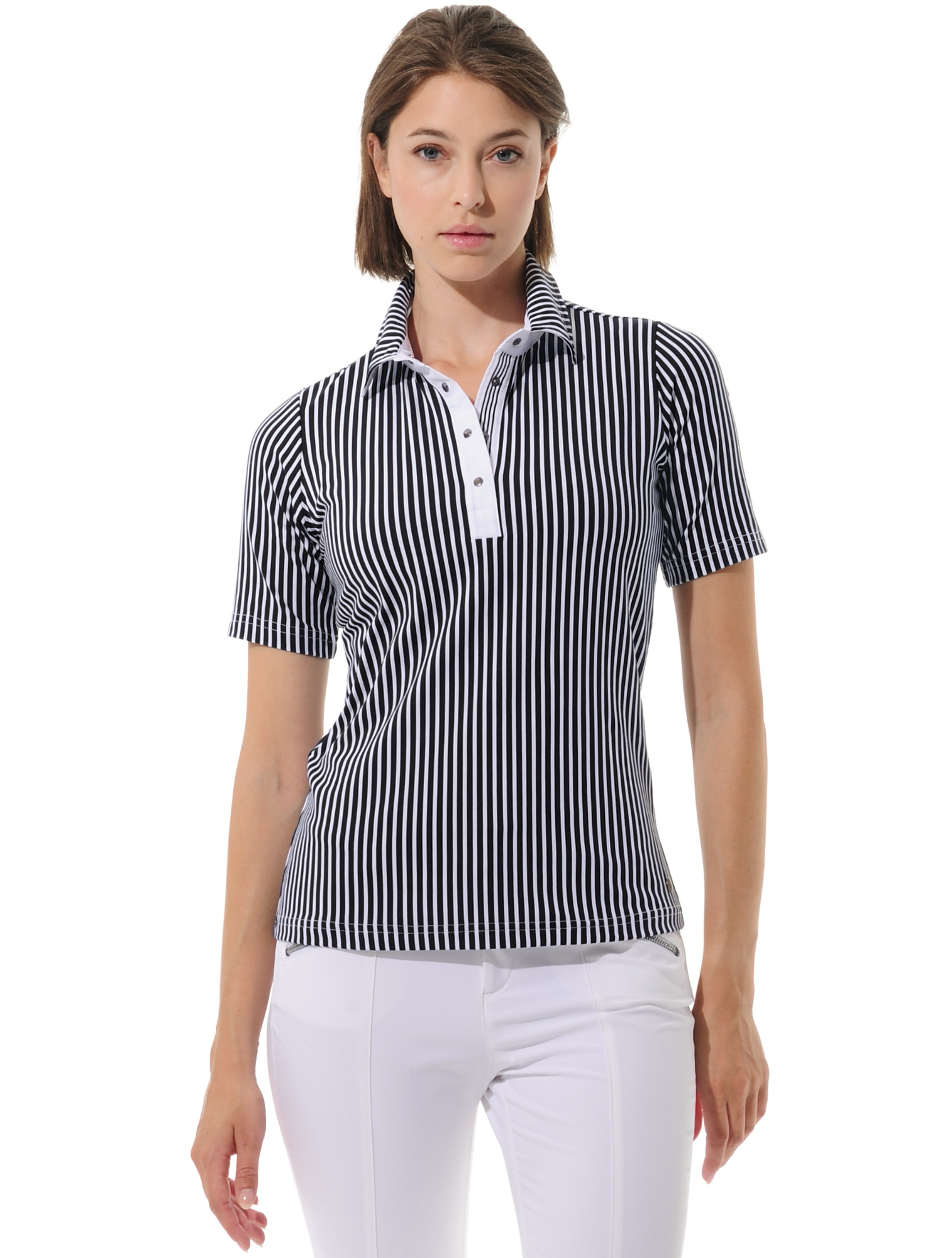 Seersucker print golf polo shirt black