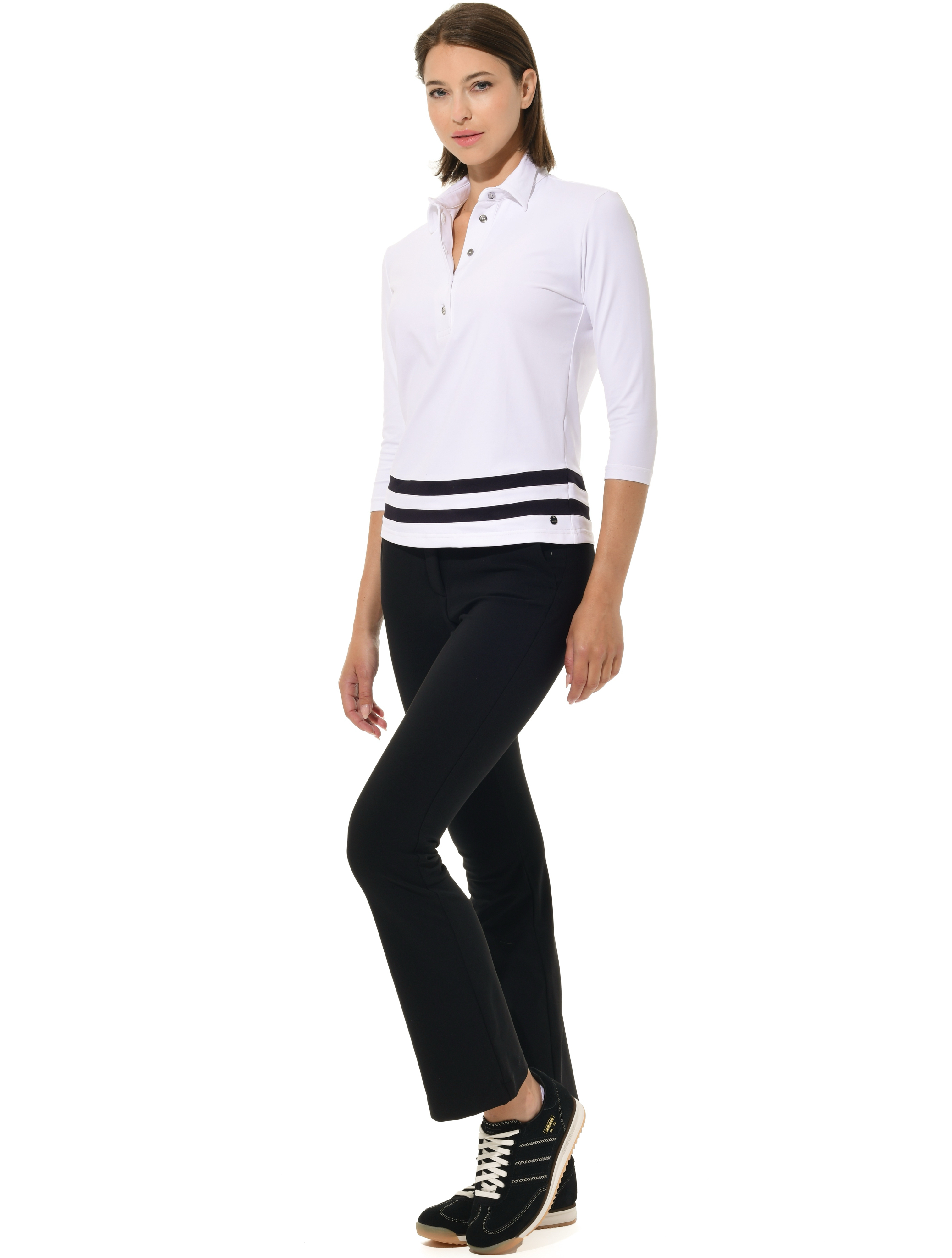 Bi-Stretch Gabardine Flared Chinos black