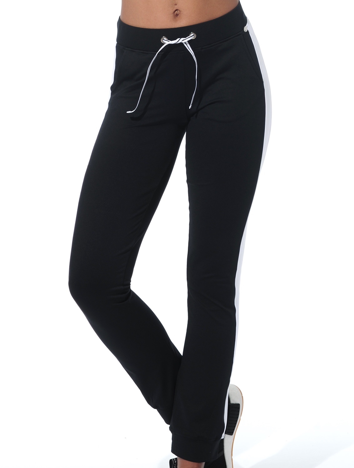 Meryl track pants black/white 