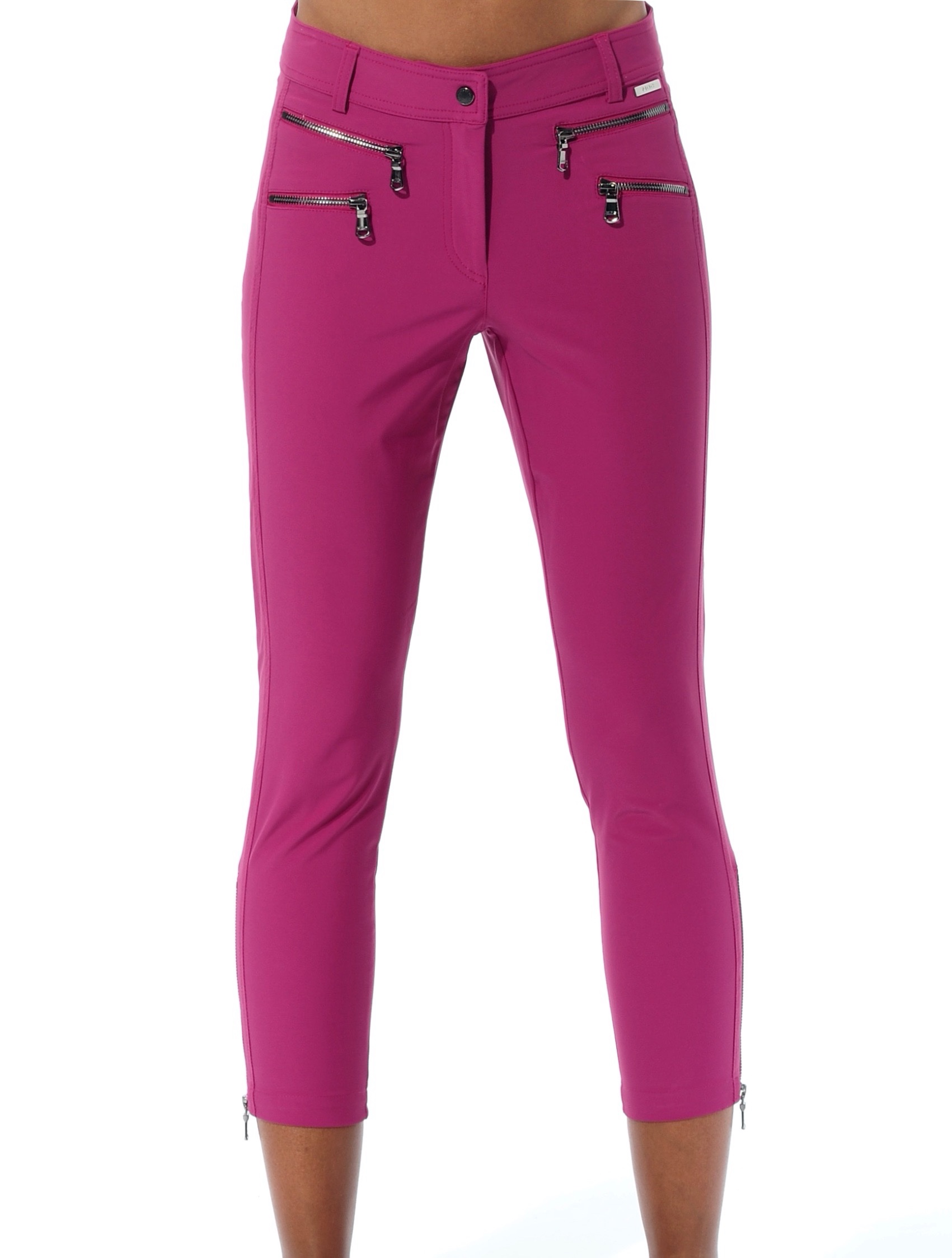 4way stretch double zip cropped pants cassis 