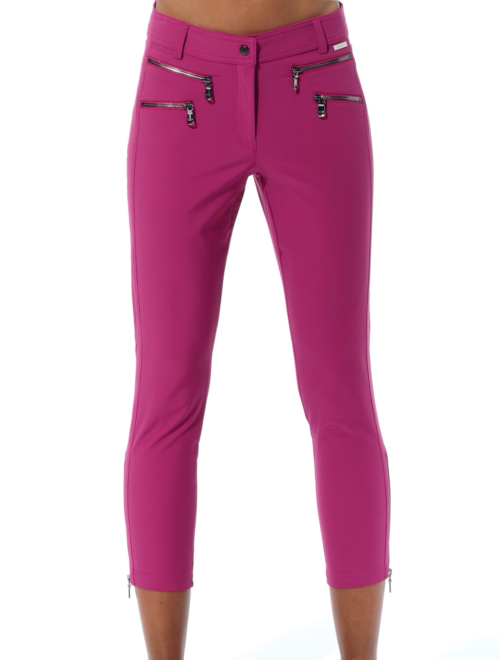 4way Stretch Double Zip Cropped Pants cassis