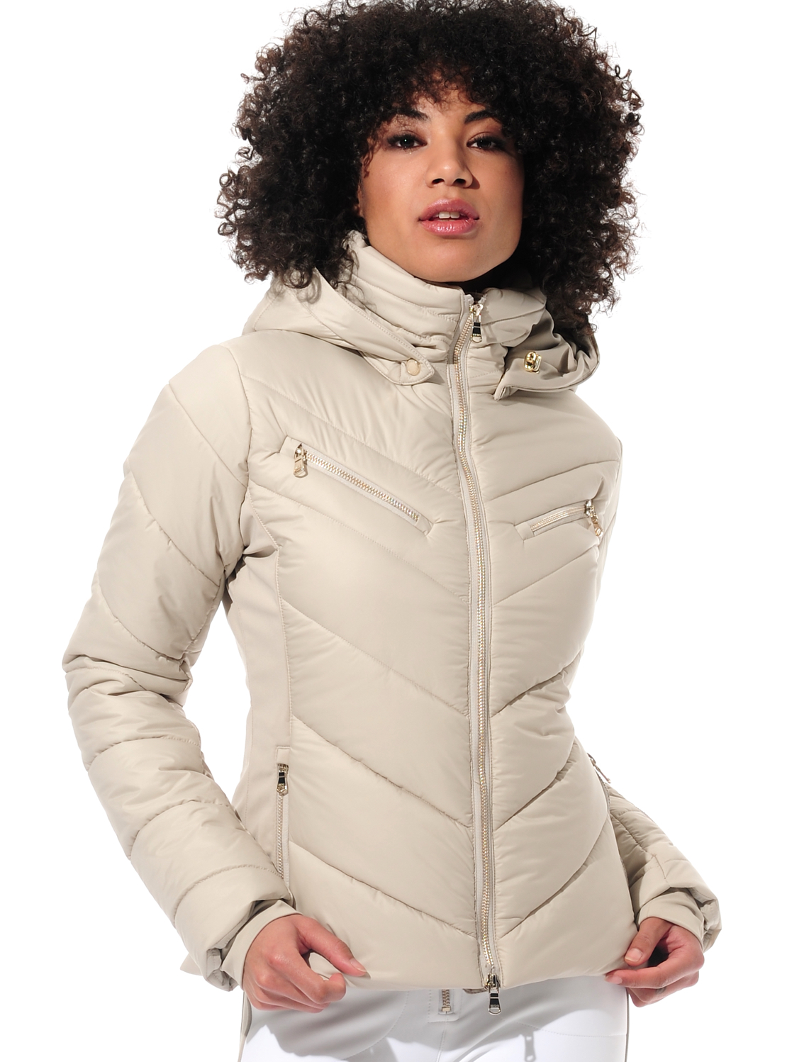 stretch ski jacket light taupe 