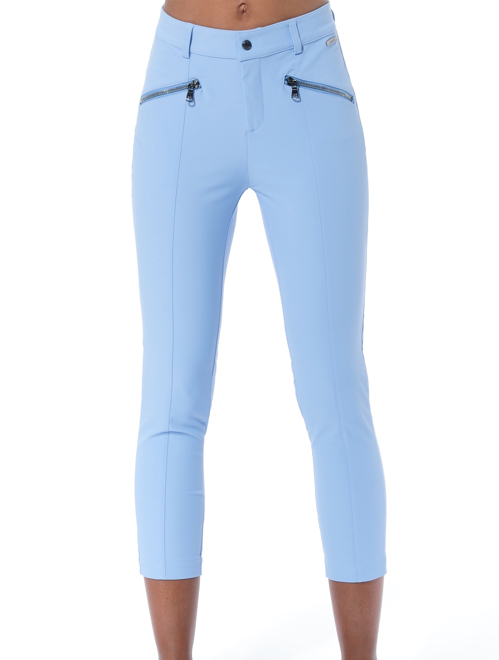 4way Stretch Curvy Cropped Pants baby blue