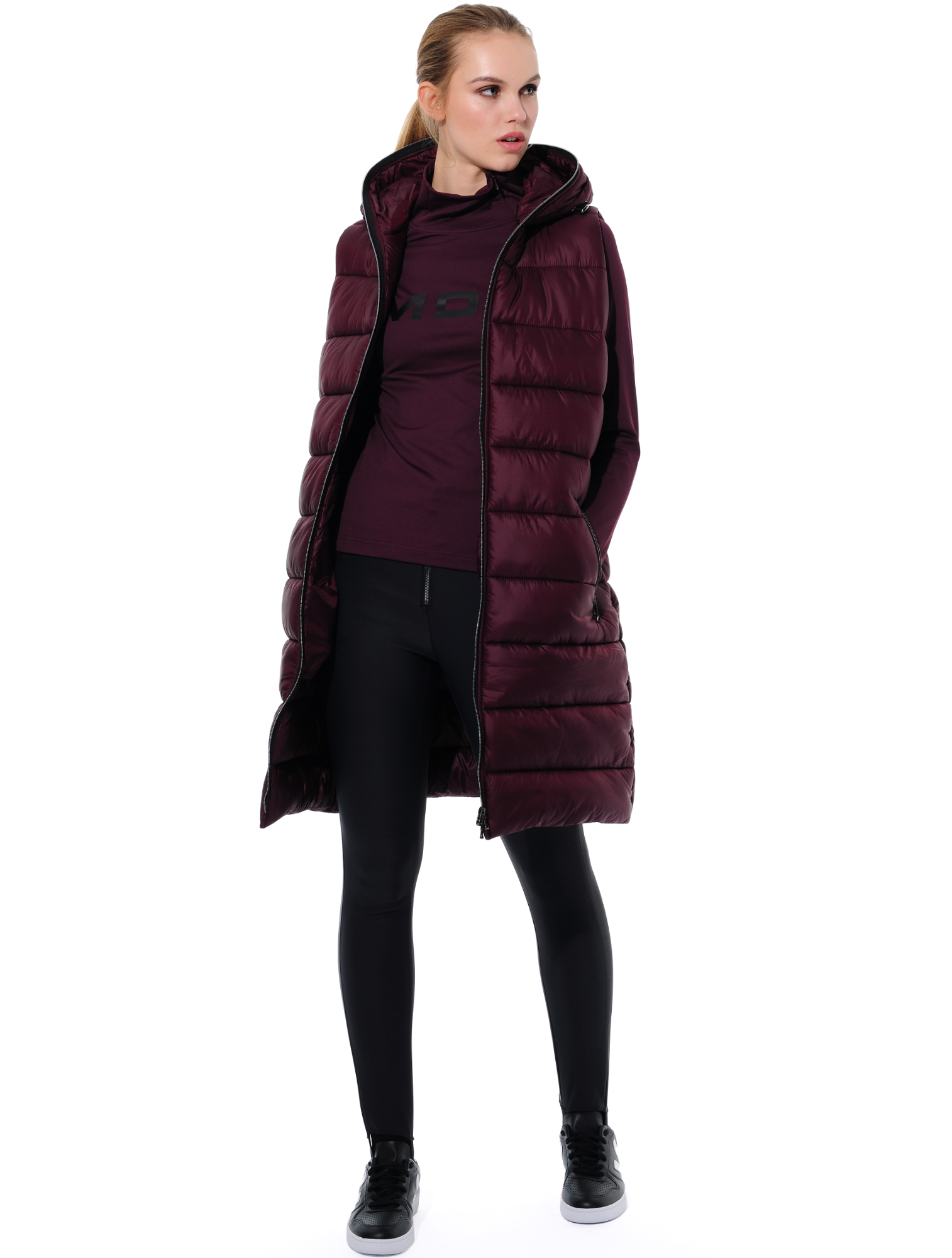 Puffer Long Vest bloodstone