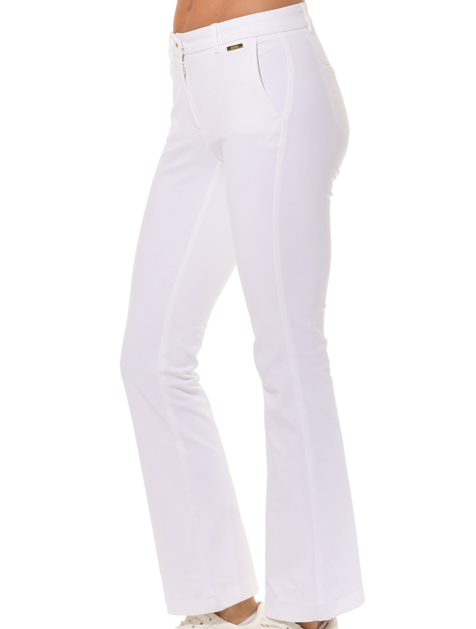 Bi-Stretch Gabardine Flared Chinos white
