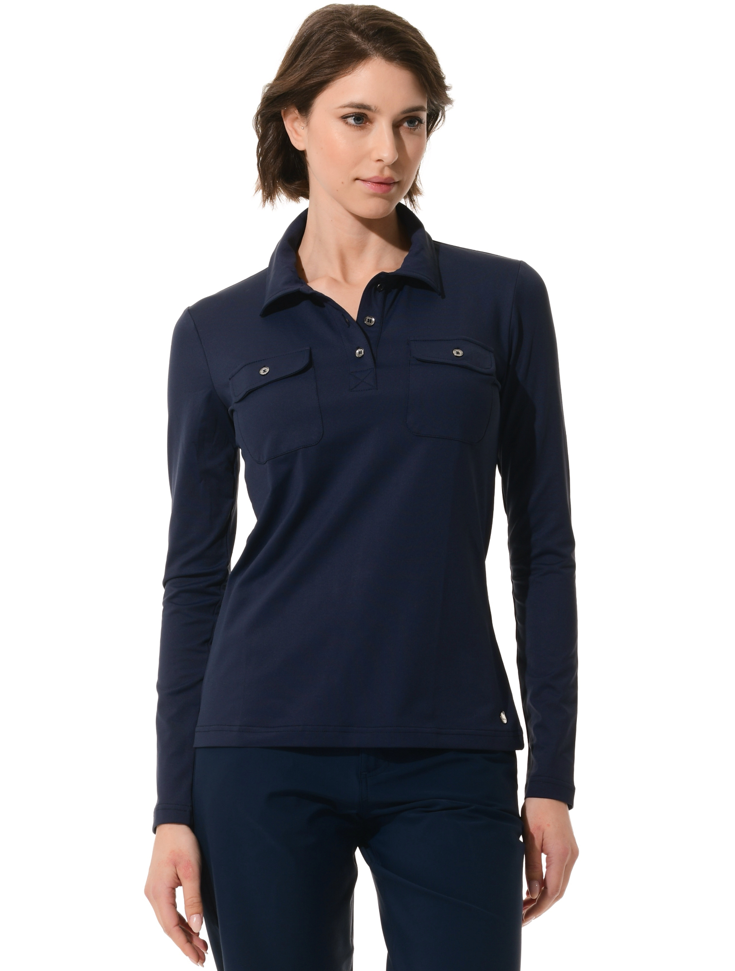 Jersey golf polo shirt navy