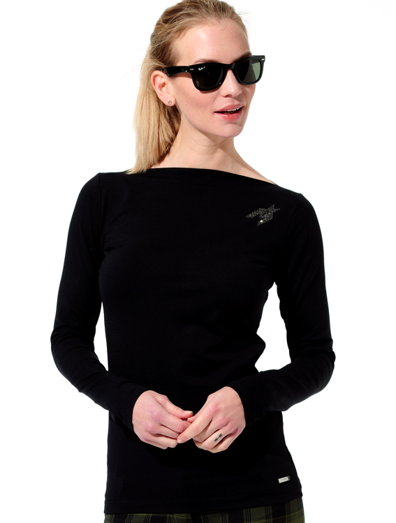 Meryl boat neck shirt black 