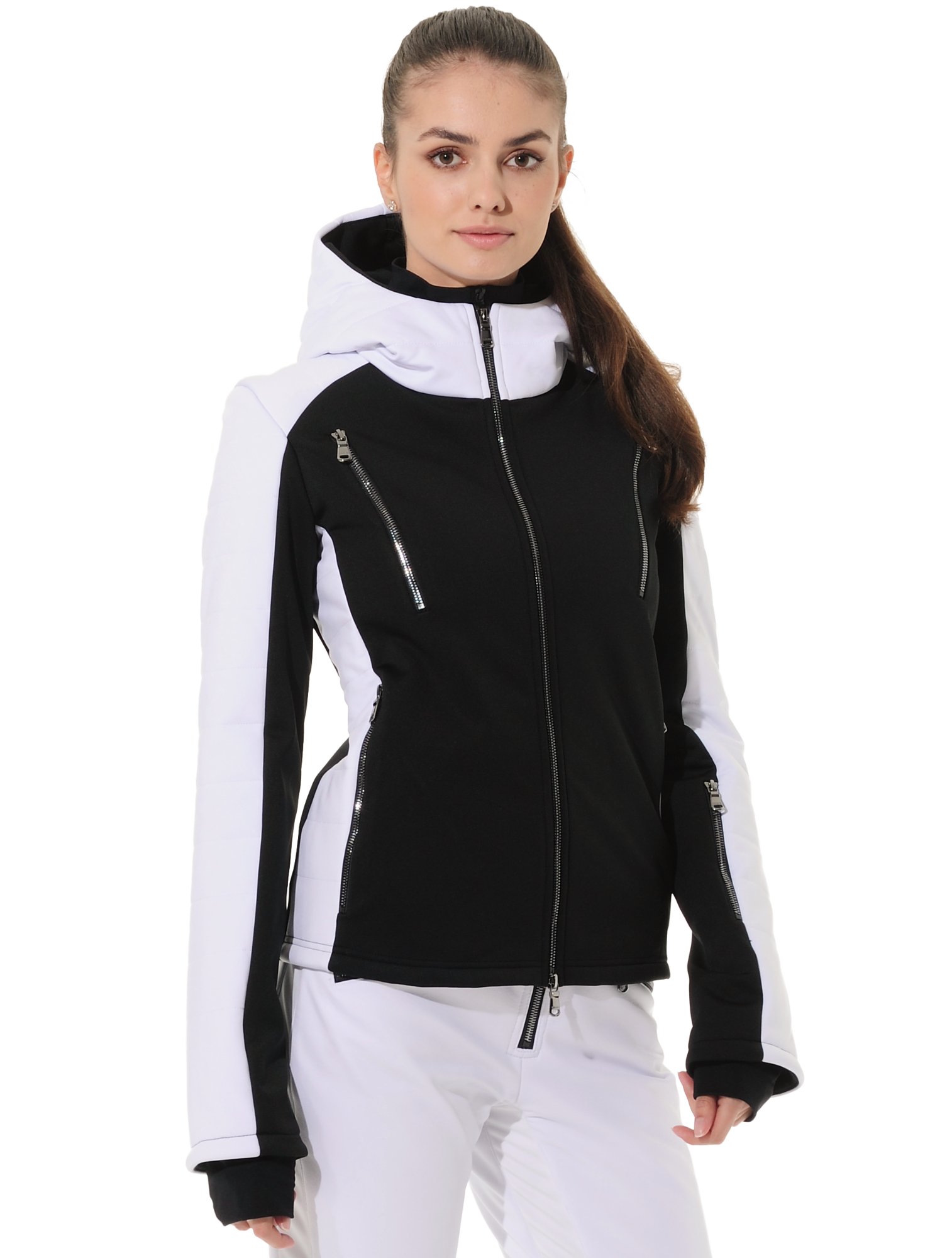 power stretch hybrid jacket black/white 