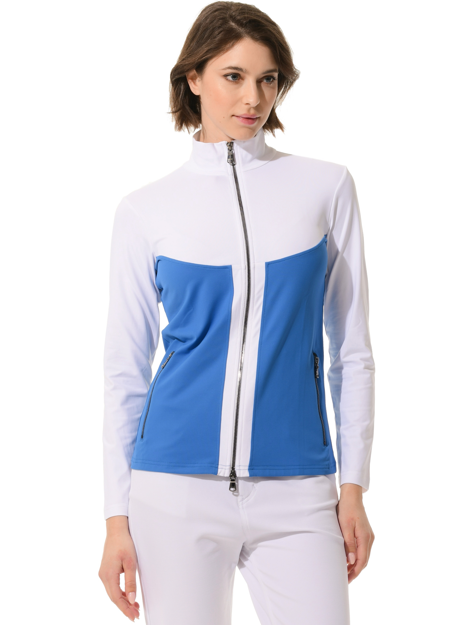 Jersey full zip midlayer ibiza/white