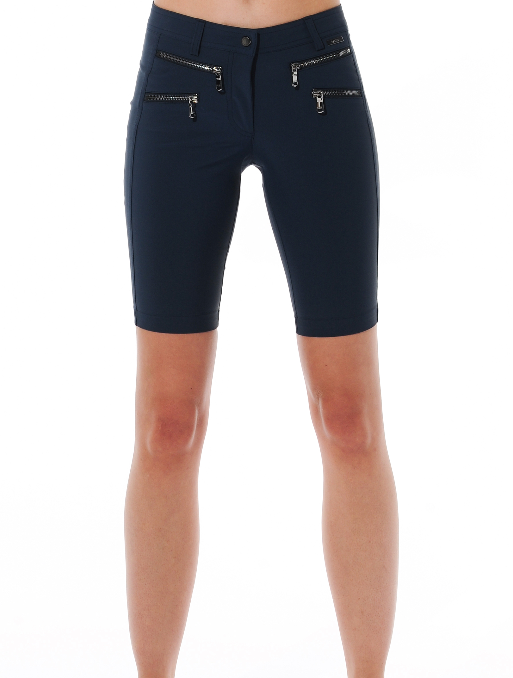 4way stretch double zip shorts navy 