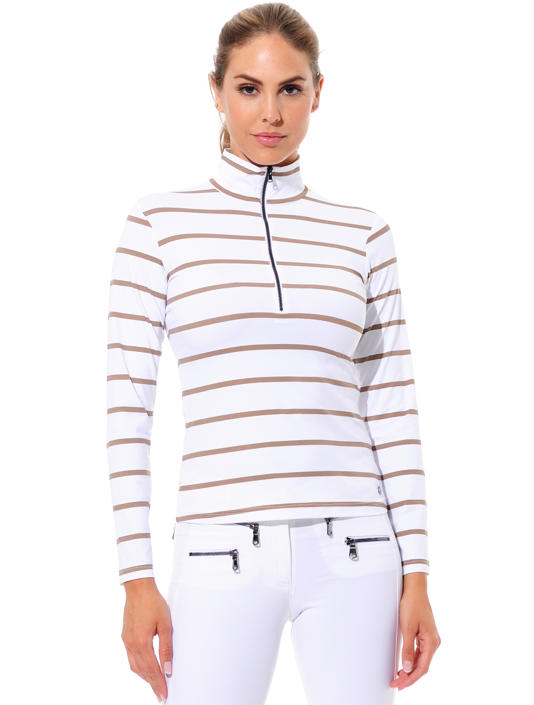 Sailor Print Zip Longsleeve taupe