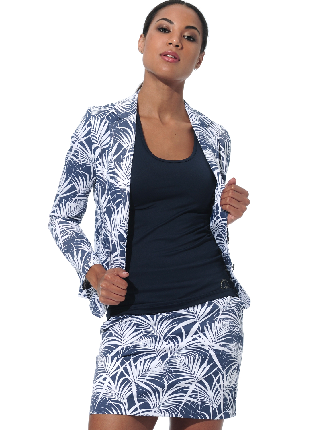 Jungle Print Blazer navy