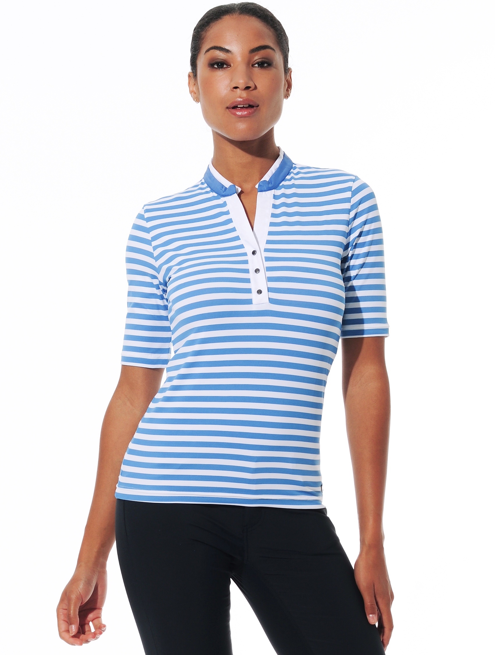 Striped print polo shirt ibiza 
