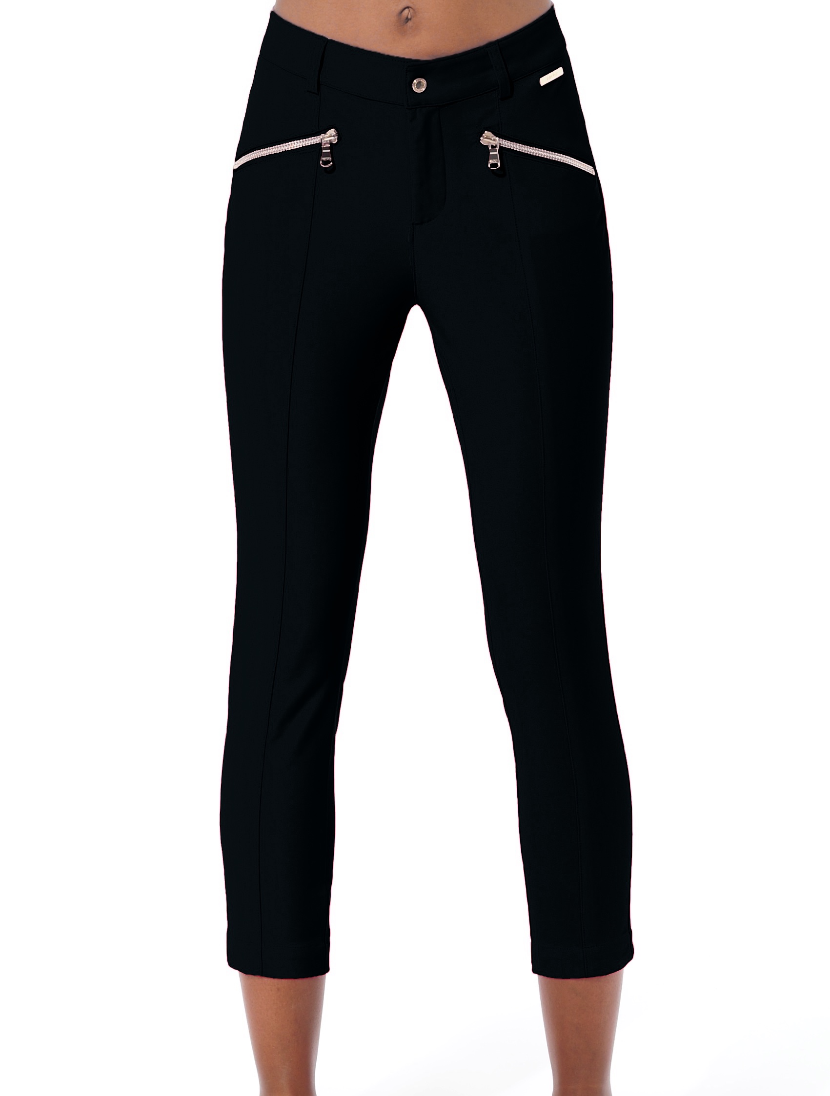 4way stretch curvy cropped pants black 