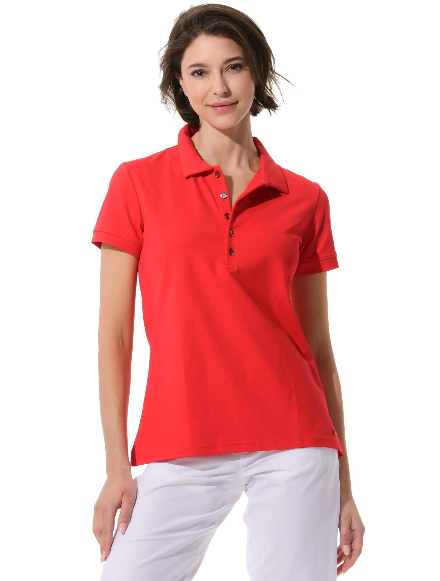 Jersey golf polo shirt red