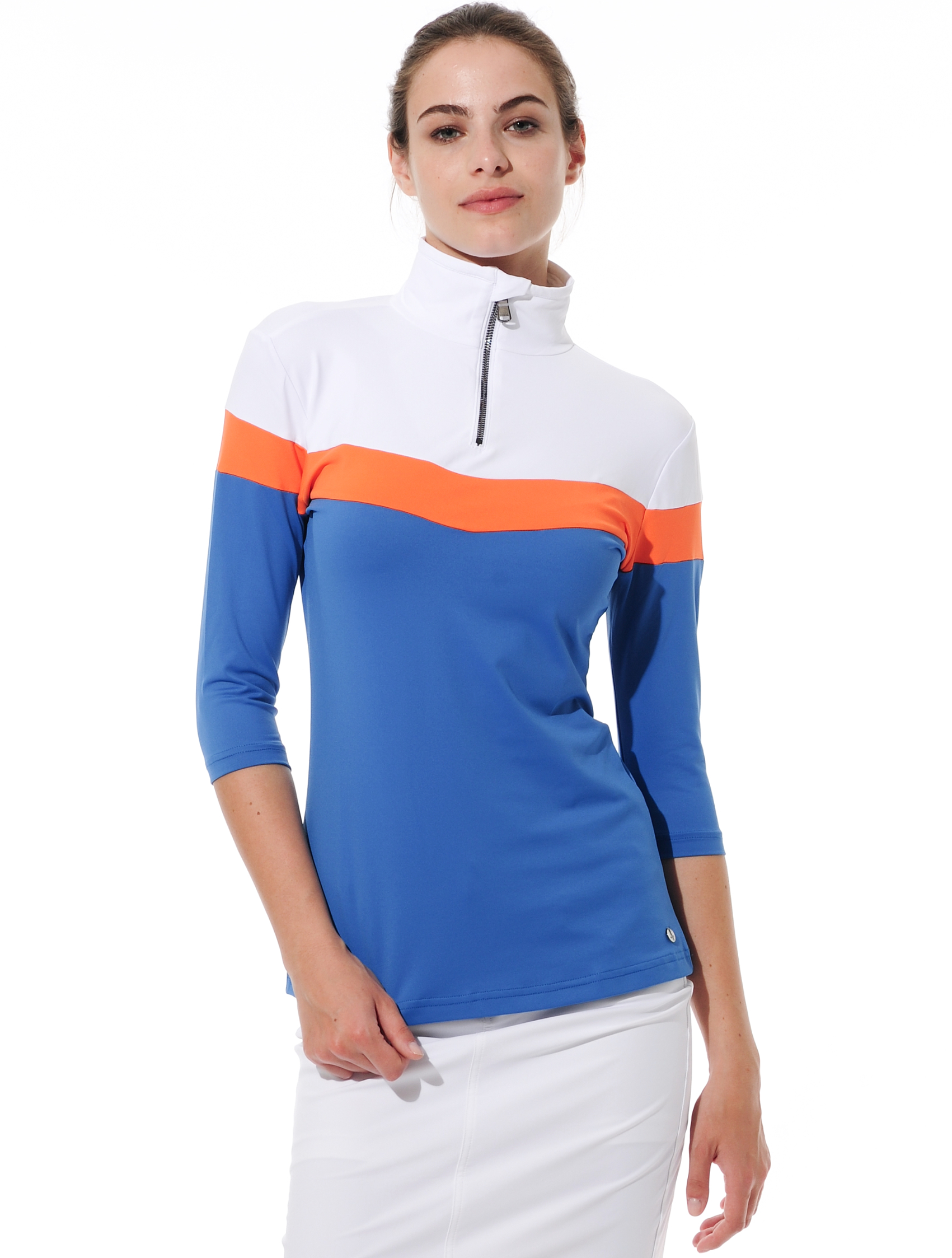 Meryl zip polo shirt ibiza/papaya 