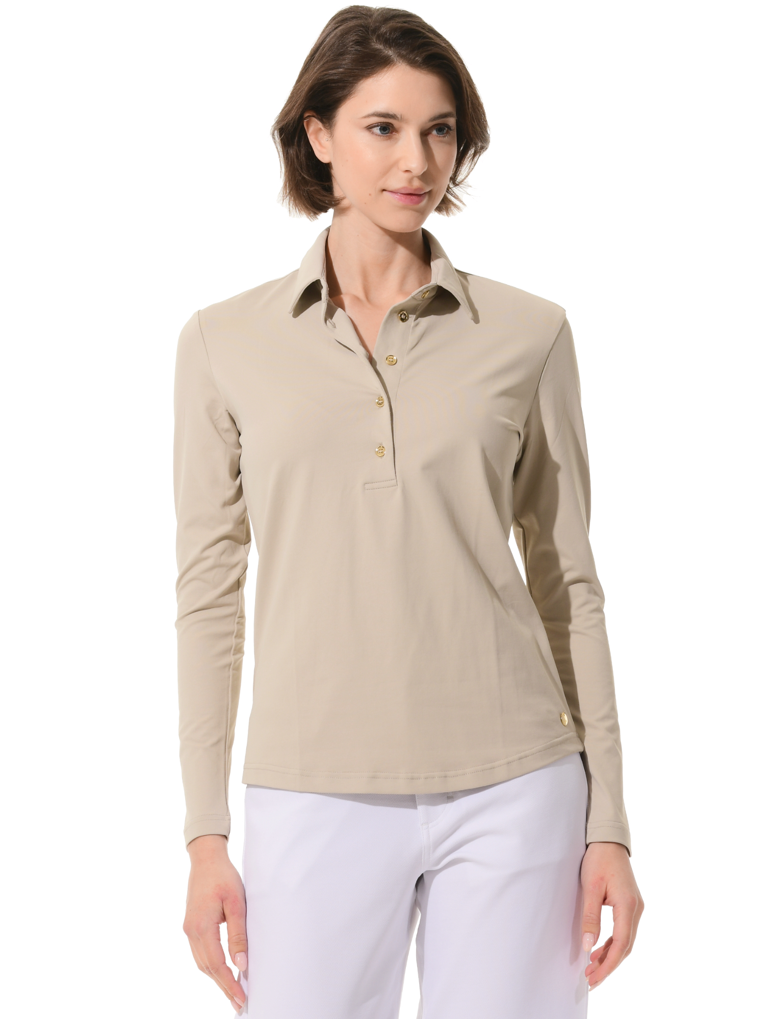 Jersey Golf Poloshirt light taupe