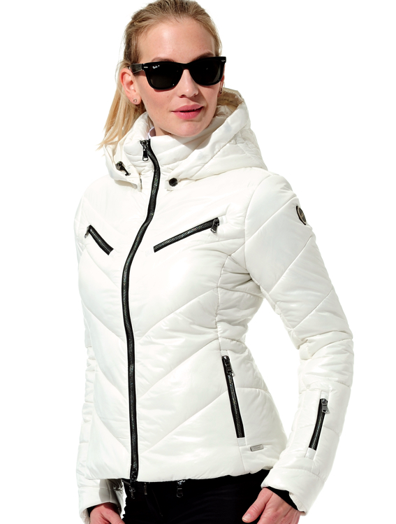 shiny ski jacket creamy 