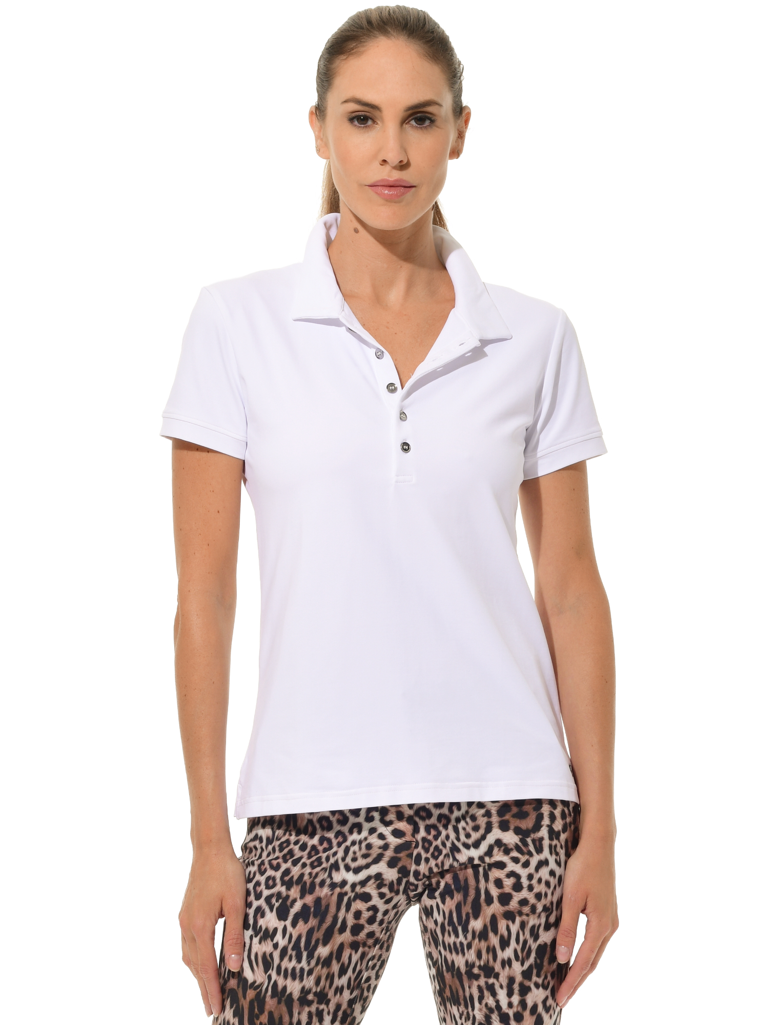 Jersey golf polo shirt white