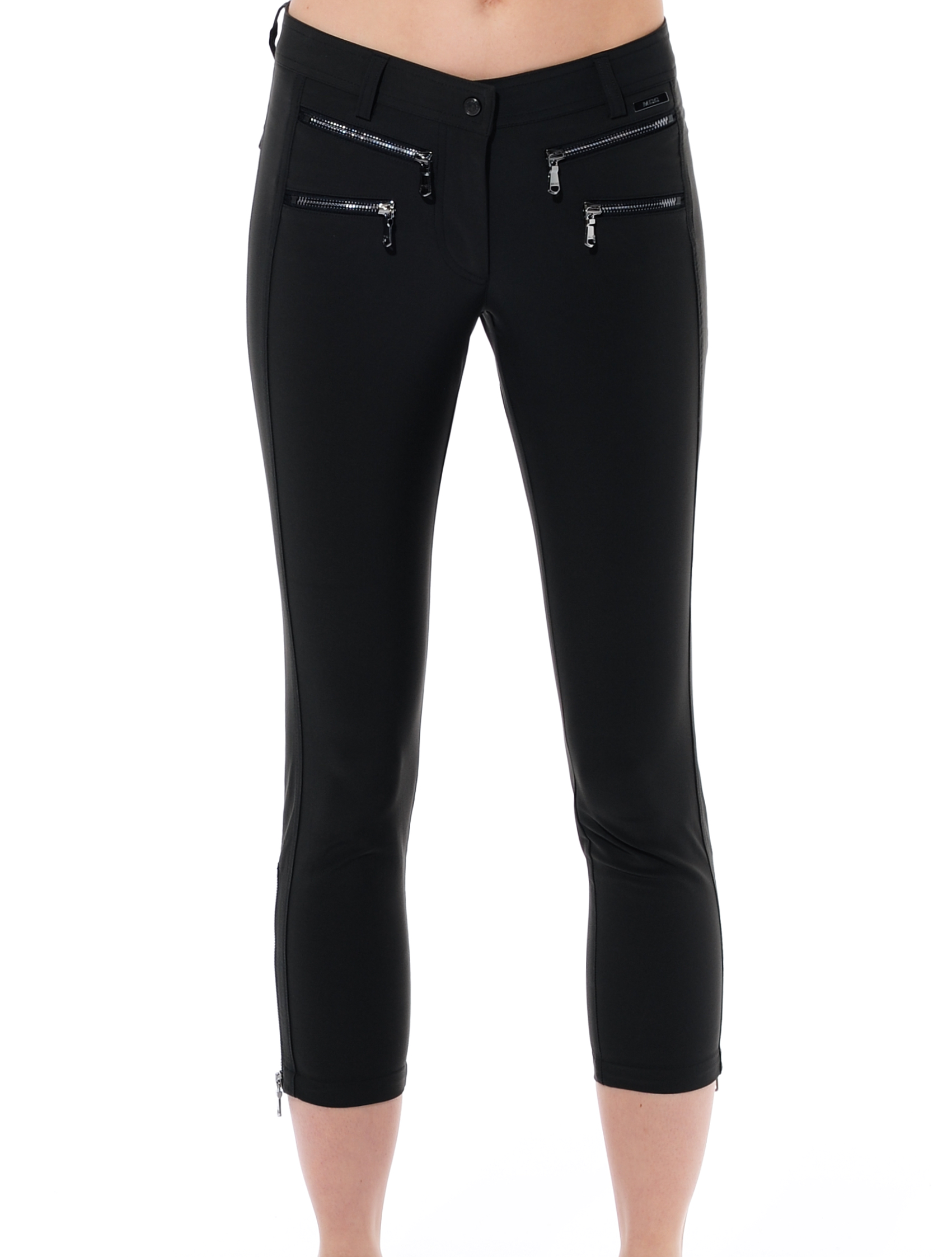 4way stretch double zip cropped pants lava 