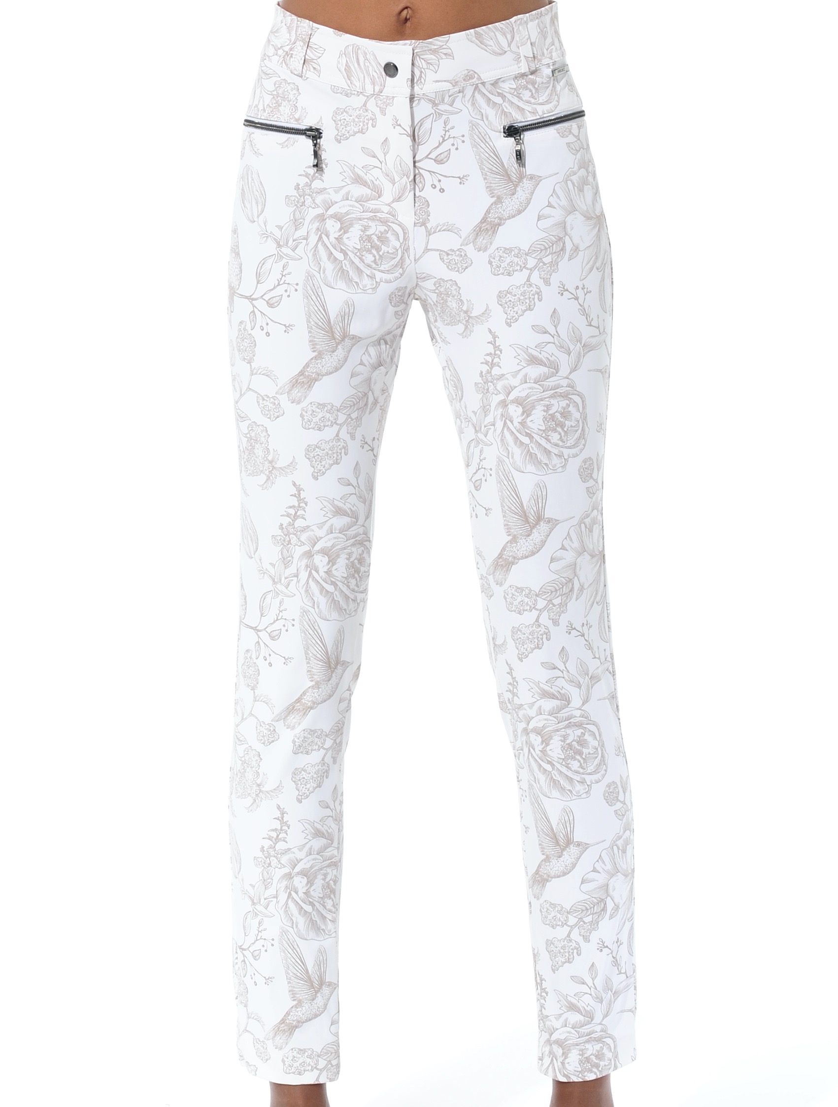 4way stretch print jeggings taupe 