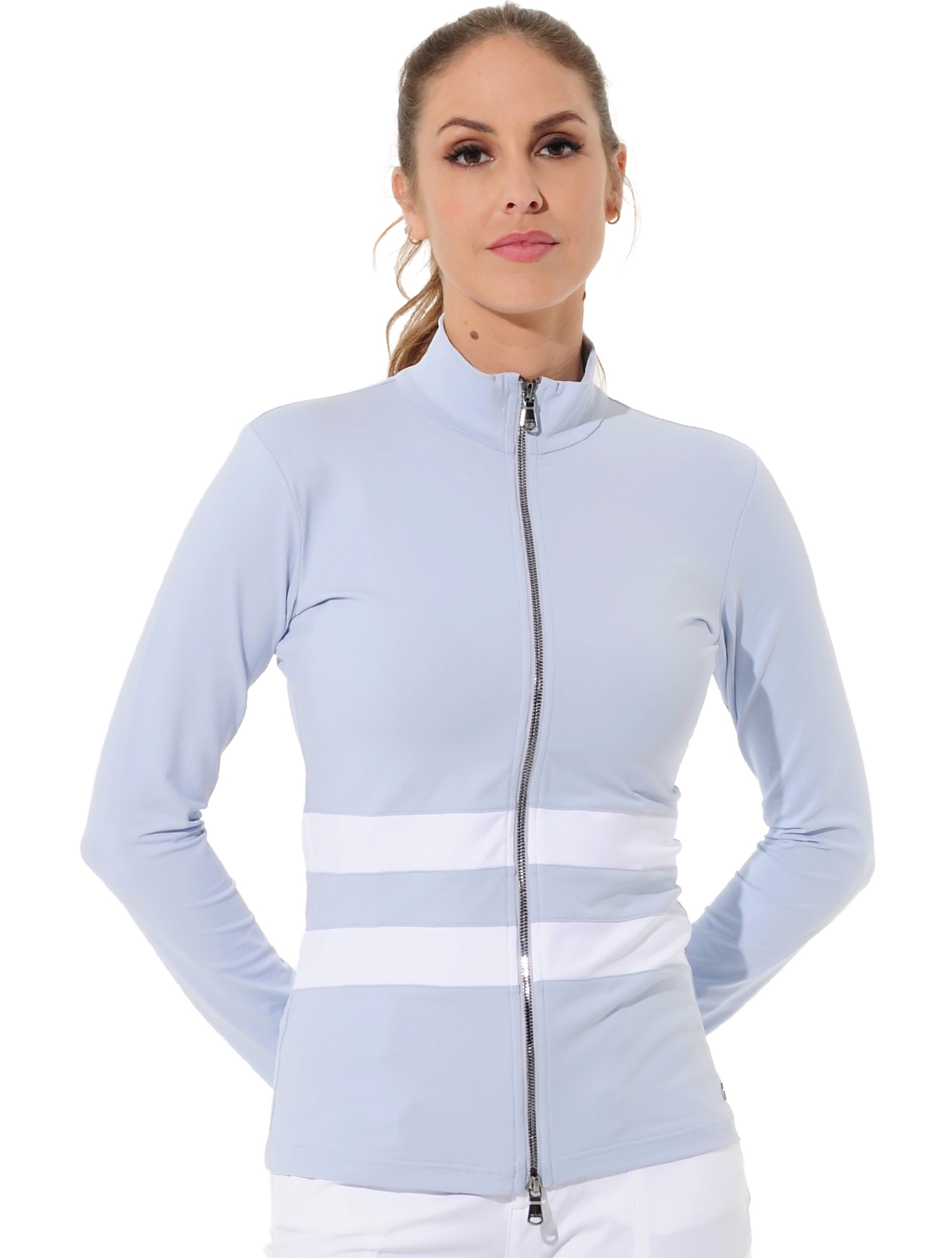 Jersey full zip midlayer cloud/white 