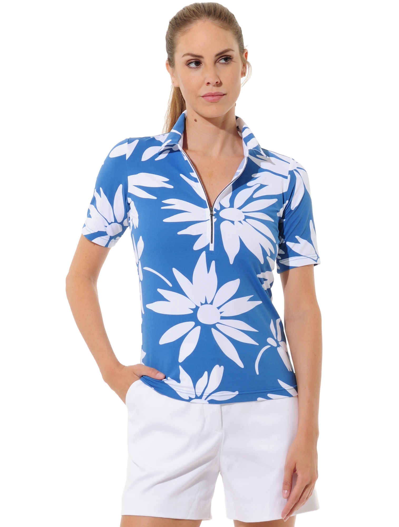 Daisies Print Golf Poloshirt ibiza