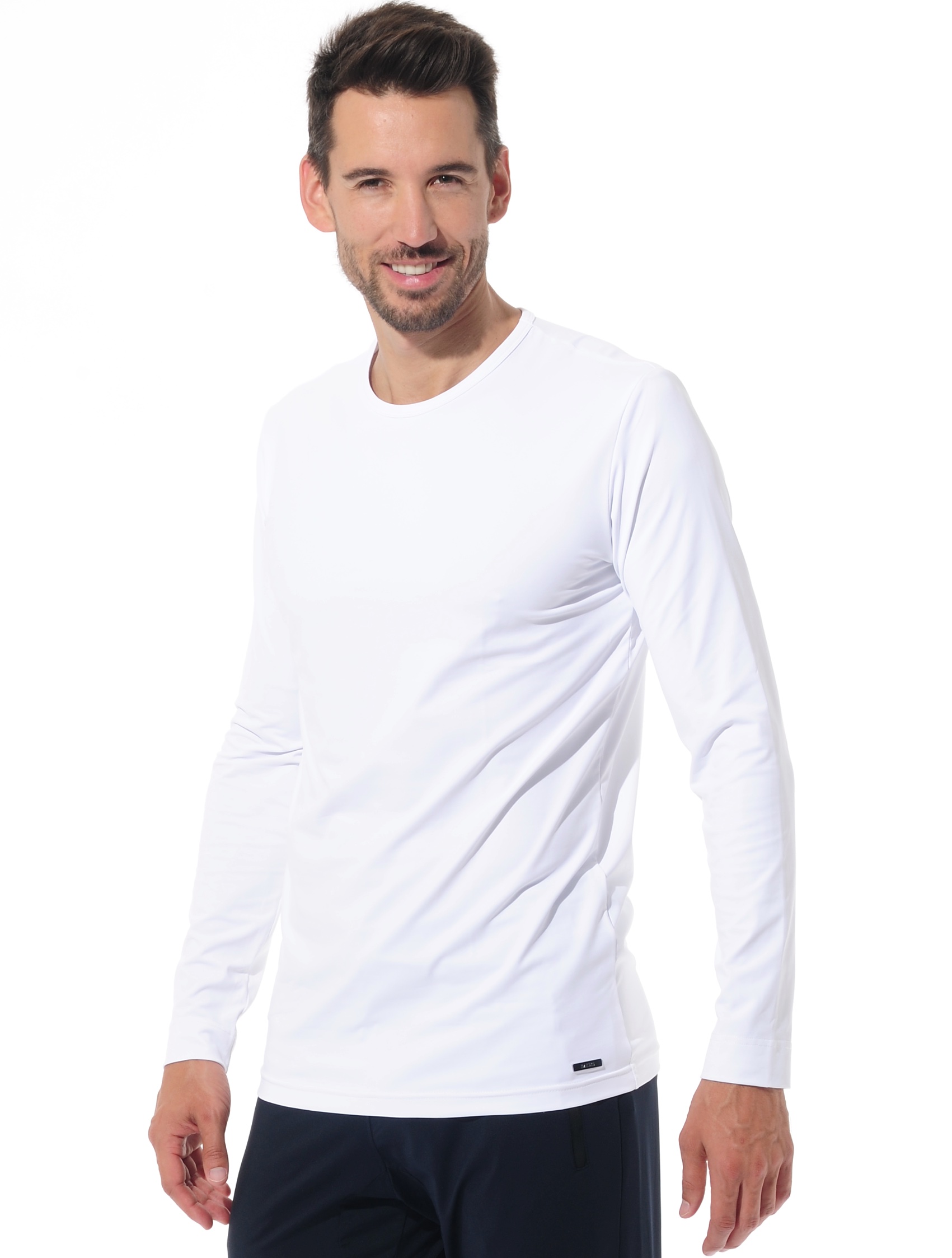 Jersey Langarm Shirt white