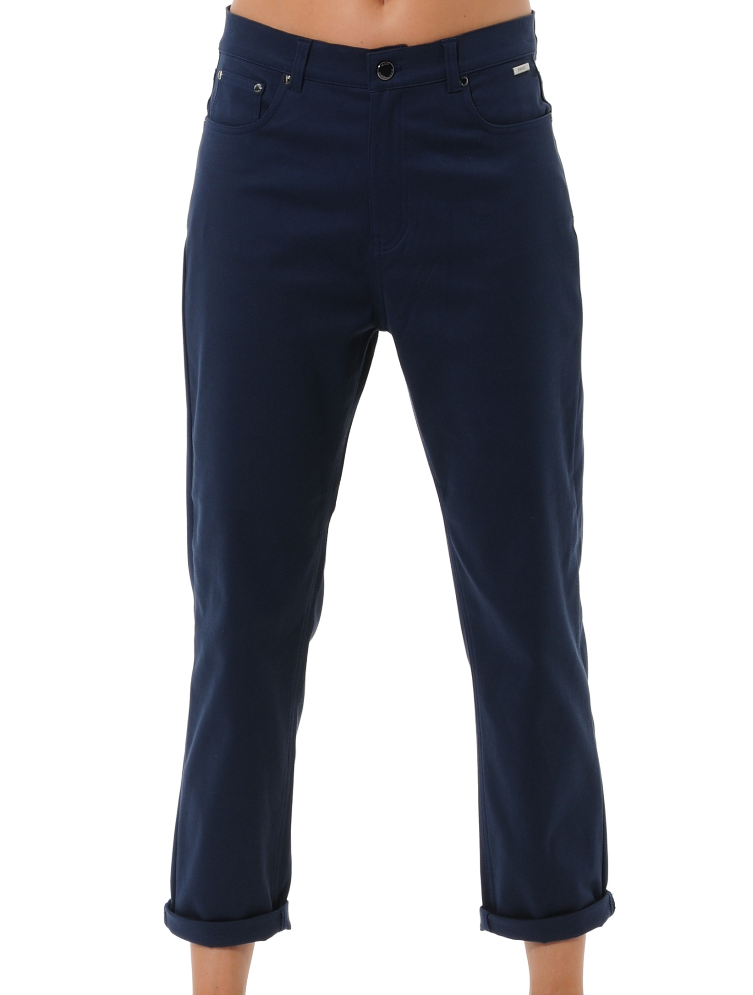 Denim stretch tapered fit pants navy