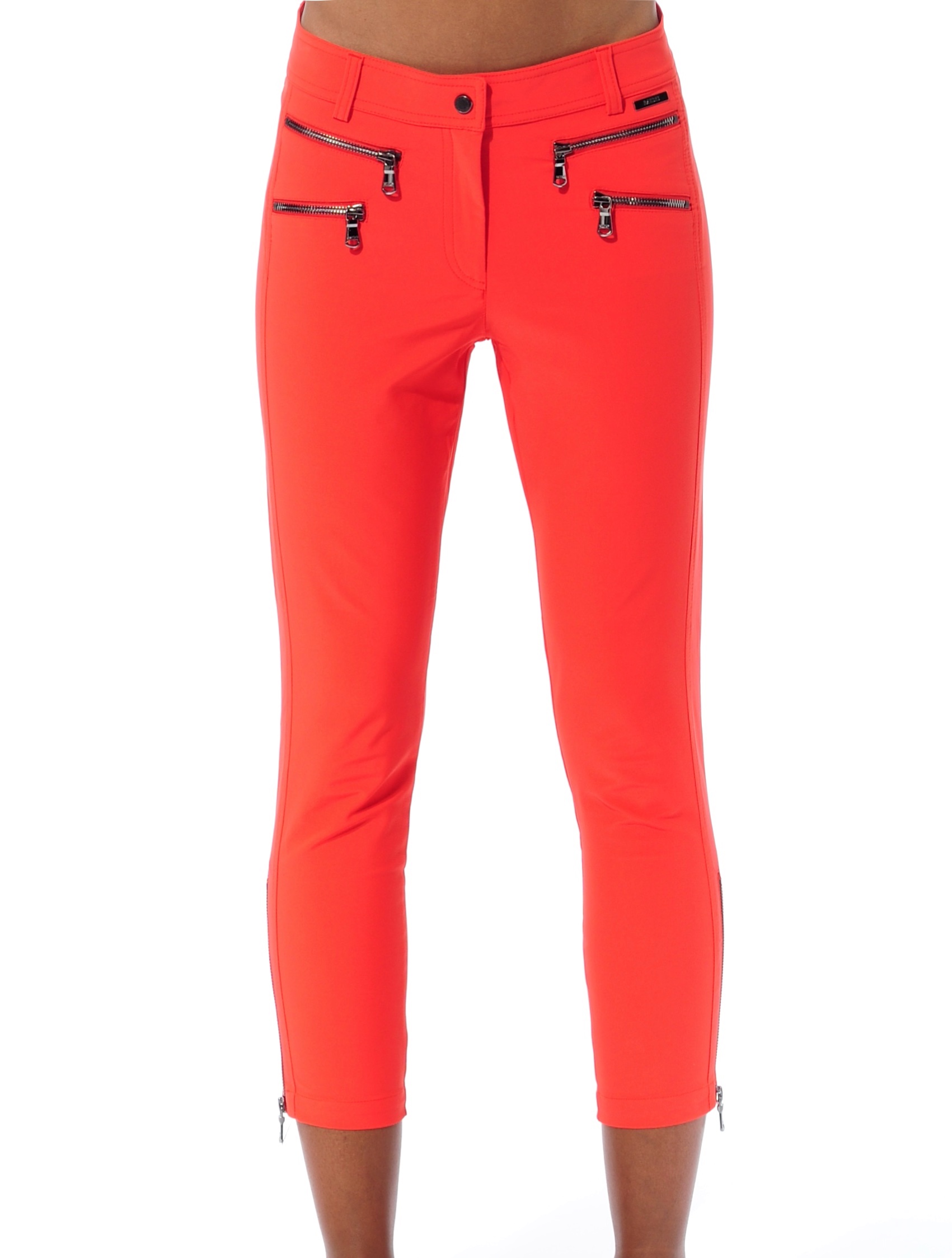 4way Stretch Double Zip Cropped Pants grapefruit