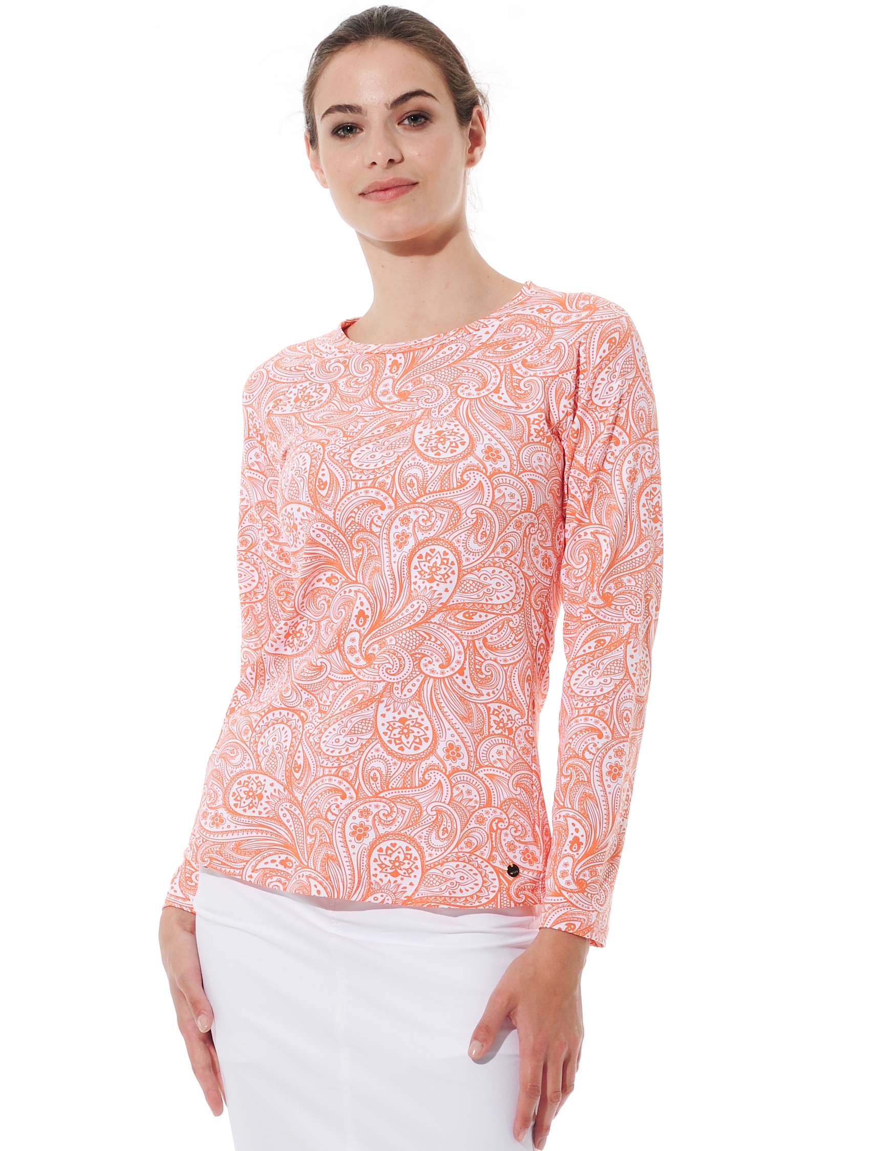 Paisley Print Top papaya