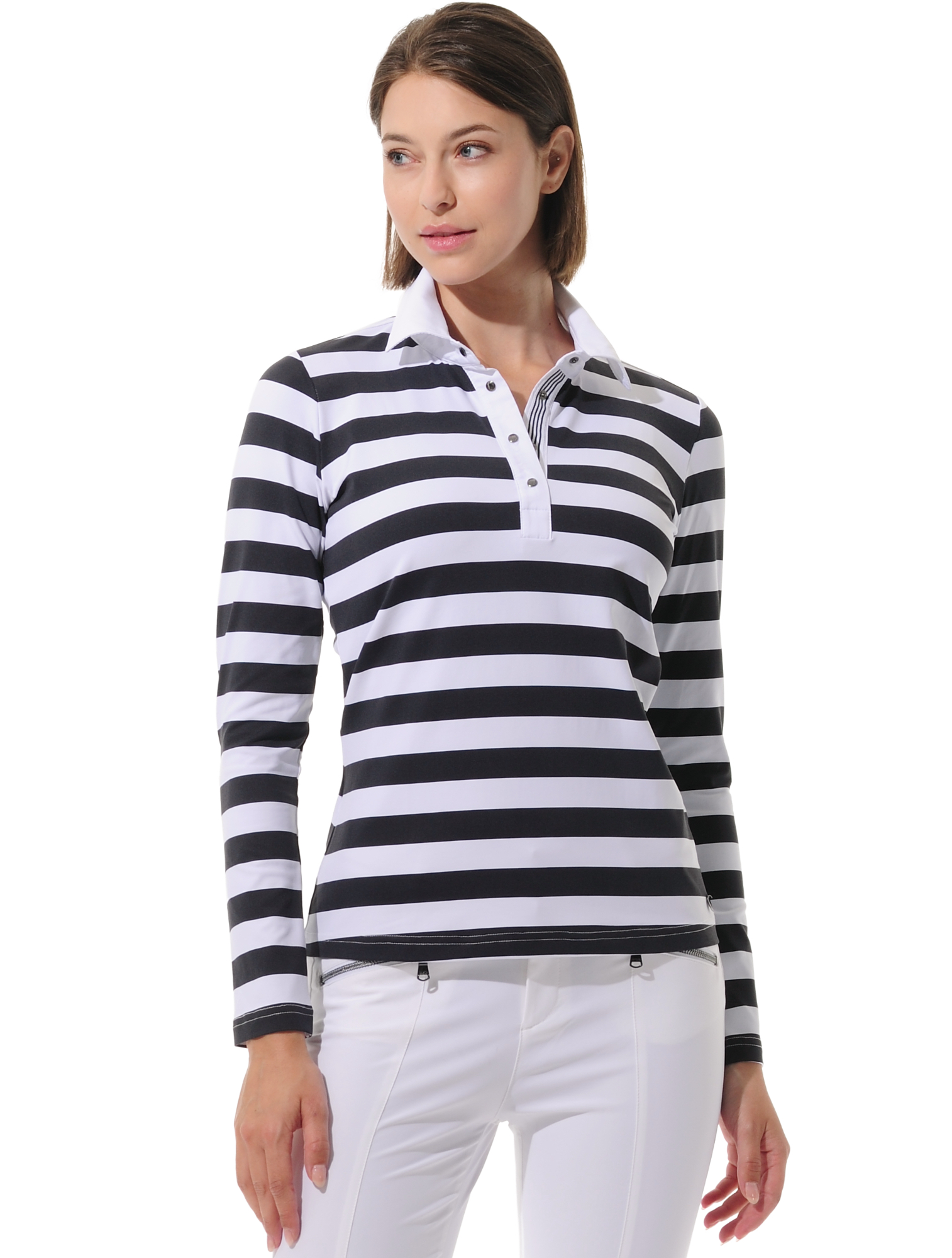 Yachting print golf polo shirt black