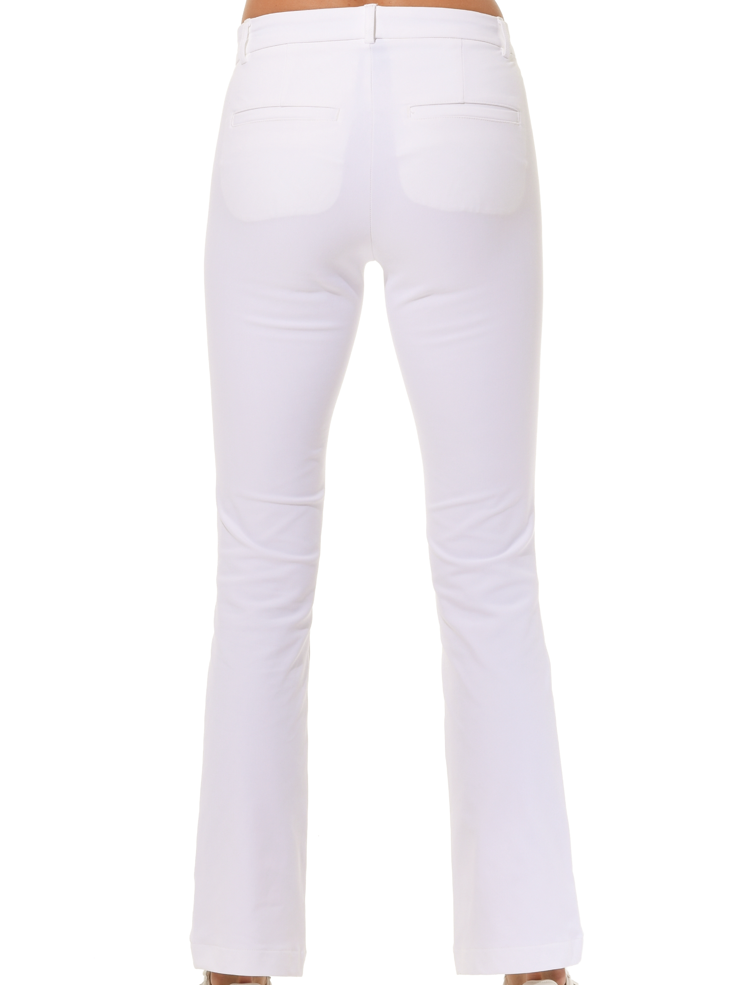Bi-Stretch Gabardine Flared Chinos white