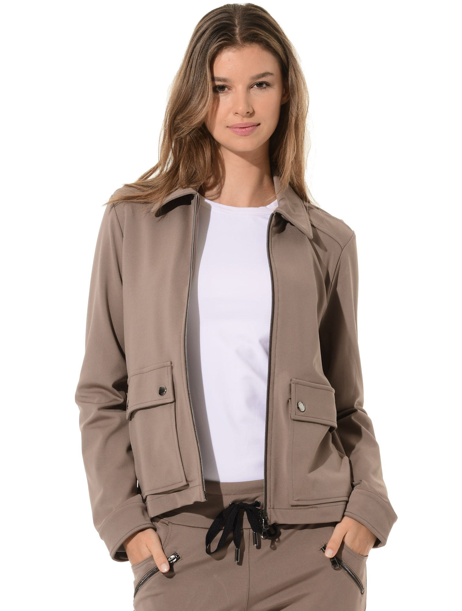 Softex stretch jacket toffee