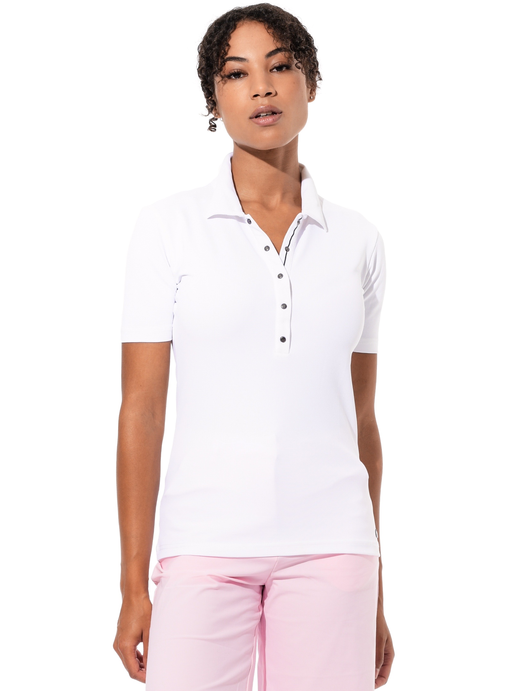 pique polo shirt white 