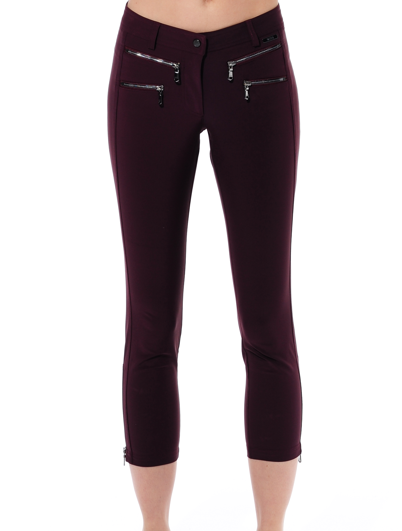 4way stretch double zip cropped pants bloodstone 