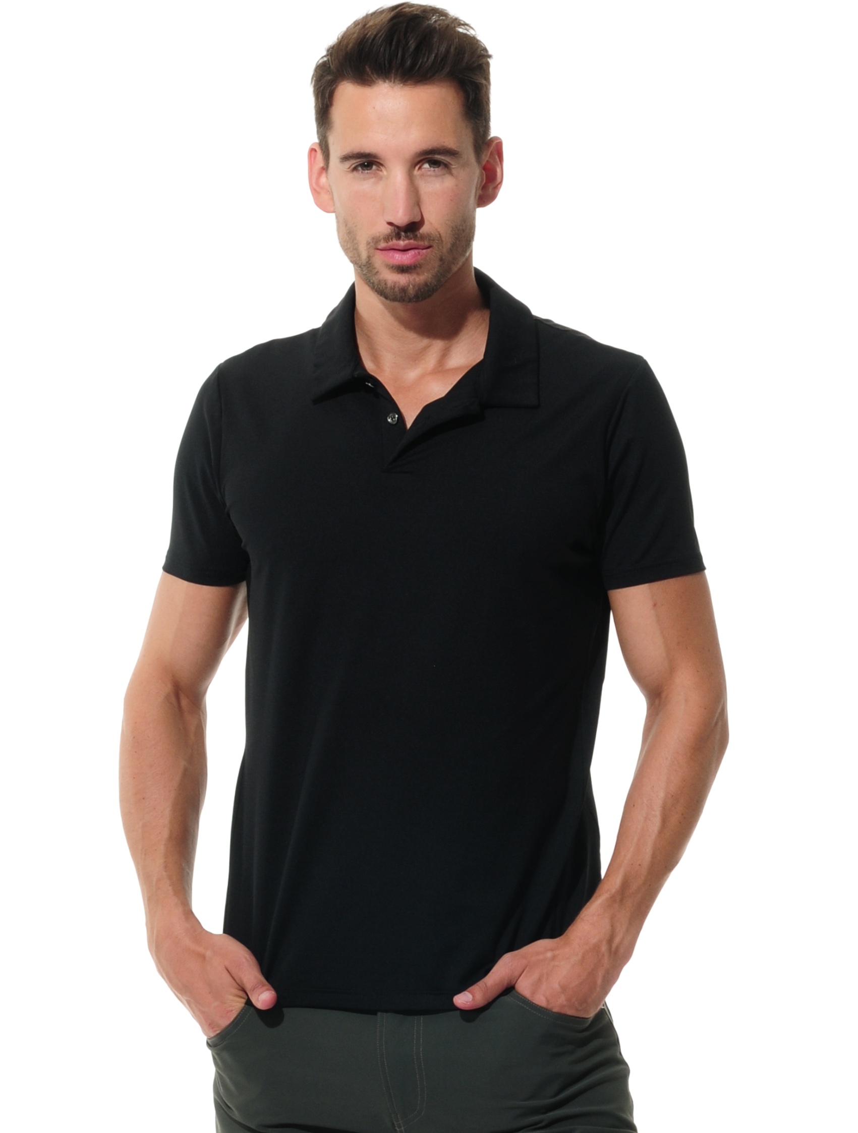 pique golf polo shirt black 