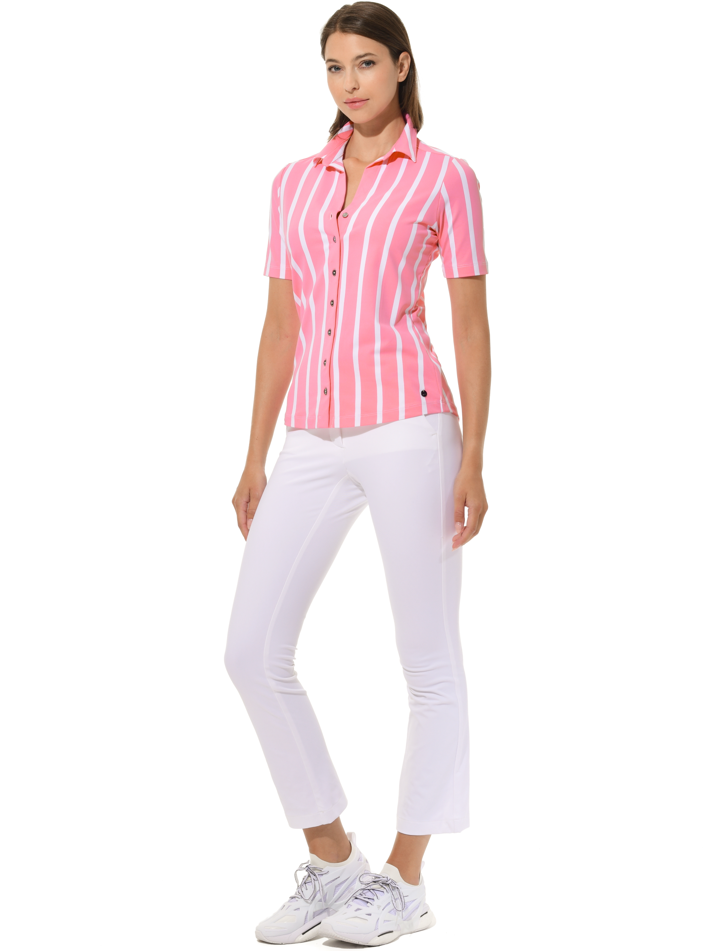 Cannes Print Golf Poloshirt rose