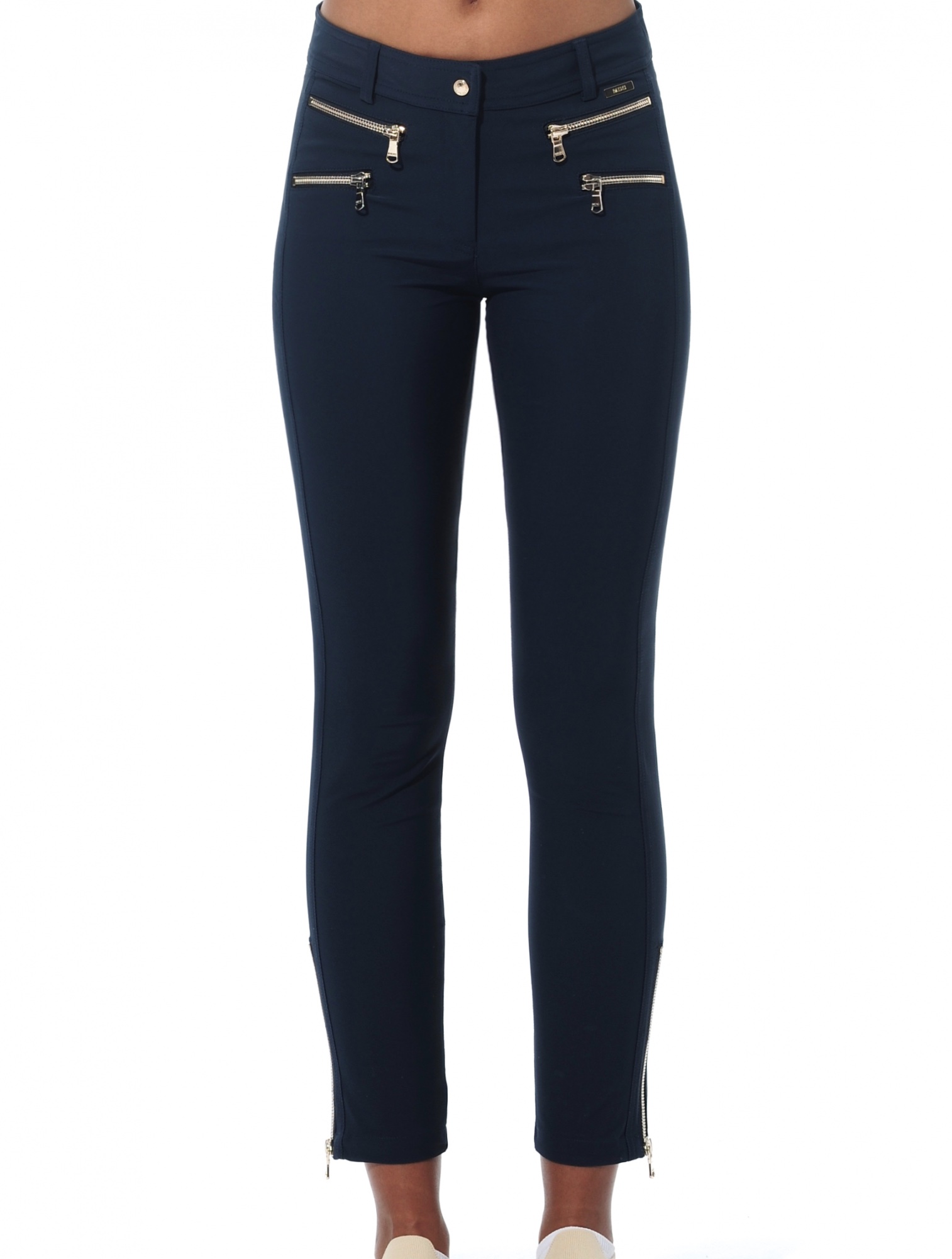 4way Stretch Double Zip Ankle Pants navy