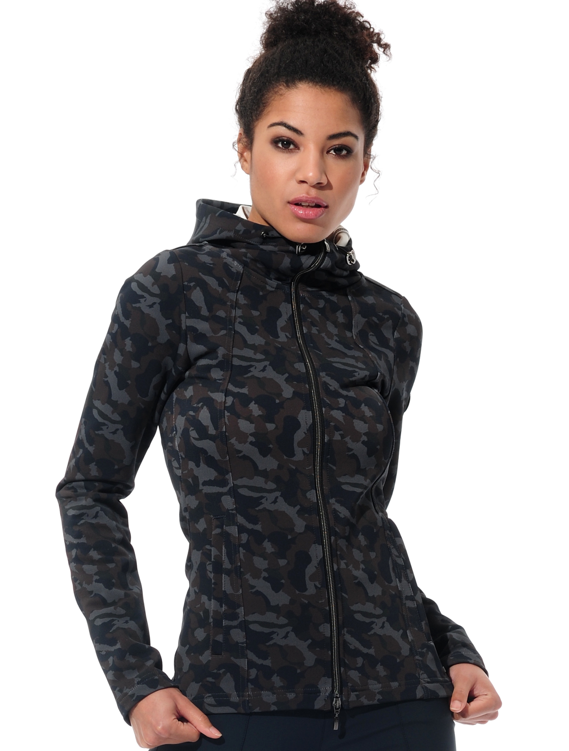 shape stretch print hoodie camouflage night blue 