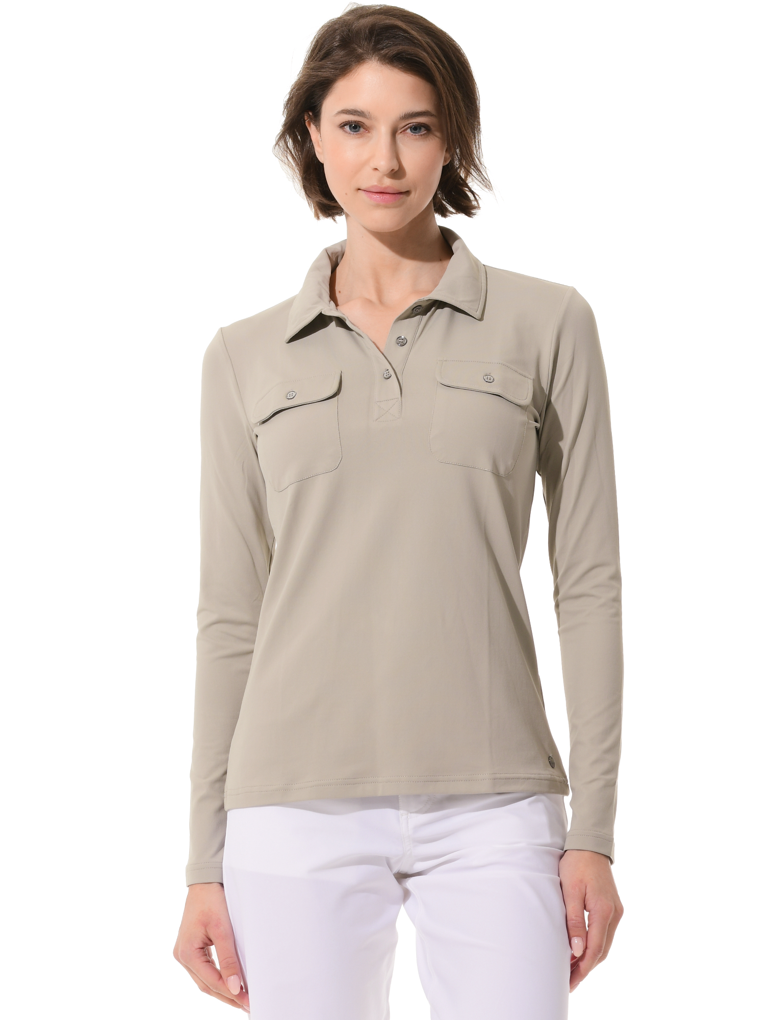 Jersey golf polo shirt sage grey